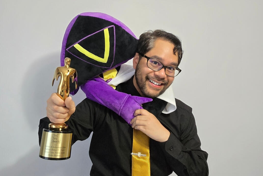 Kenny with Telly Award